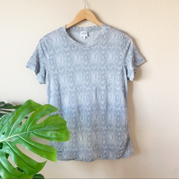 Armani Collezioni Python Print Shimmery Tee - Picture 1 of 11